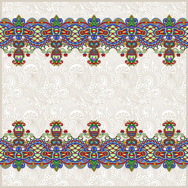 Fond floral orné avec bande ornementale — Image vectorielle