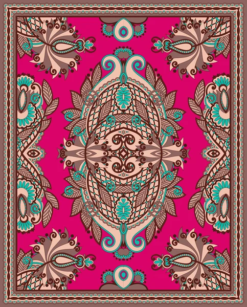 Traditional ornamental floral paisley bandanna. You can use this pattern in the design of carpet, shawl, pillow, cushion — Stock Vector