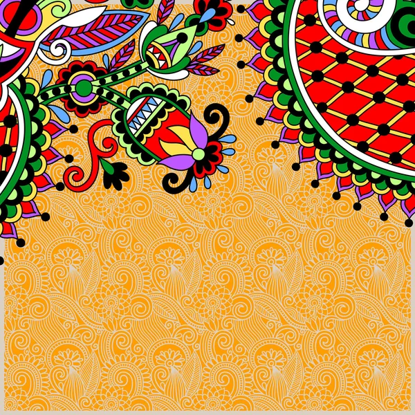 Винтажный цветочный орнаментальный шаблон на фоне цветов — стоковый вектор