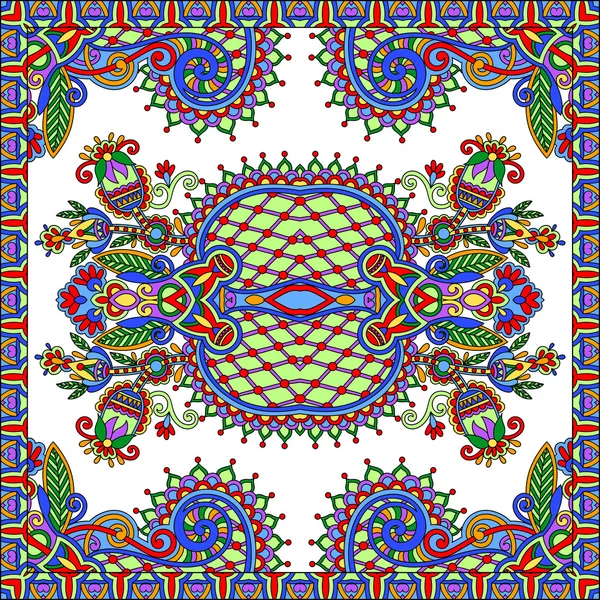 Bandana paisley floral ornamental tradicional. Adorno fondo sin costuras. Puede utilizar este patrón en el diseño de la alfombra, chal, almohada, cojín — Vector de stock