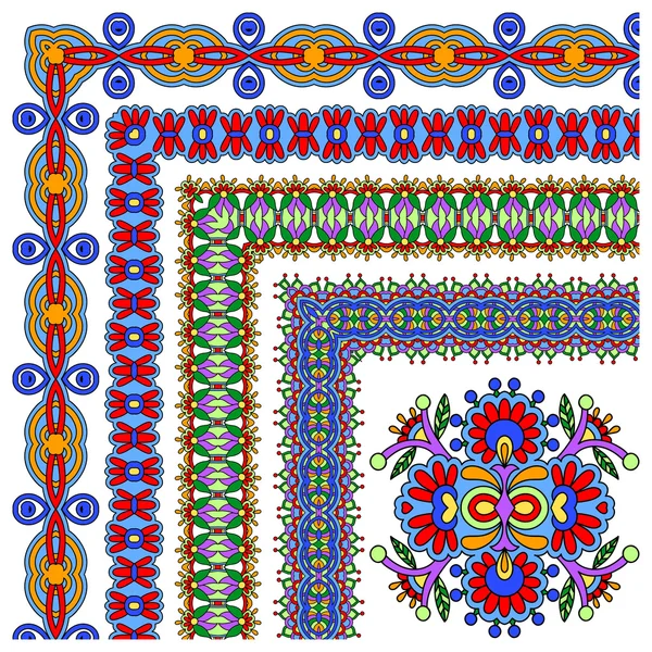 Kolekcja ozdobnych kwiatów rama projektu — Wektor stockowy