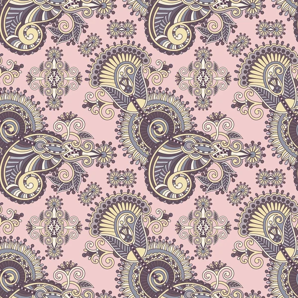 Handzeichnung kunstvolle nahtlose Blume Paisley Design Hintergrund, ukrainischen ethnischen Stil — Stockvektor