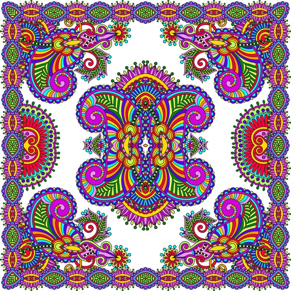 Floral tradicional ornamental Paisley Bandanna . — Vector de stock