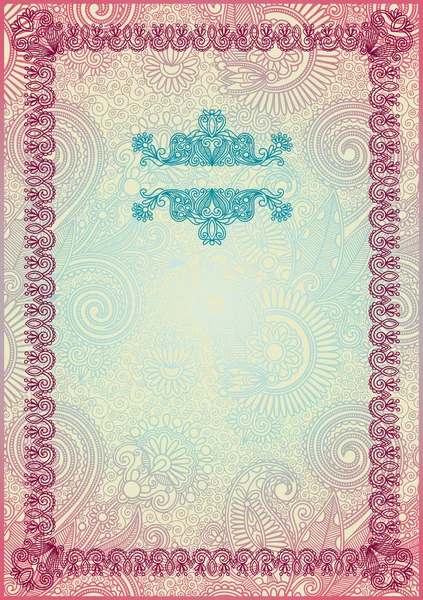 Cadre floral vintage, style ethnique ukrainien — Image vectorielle