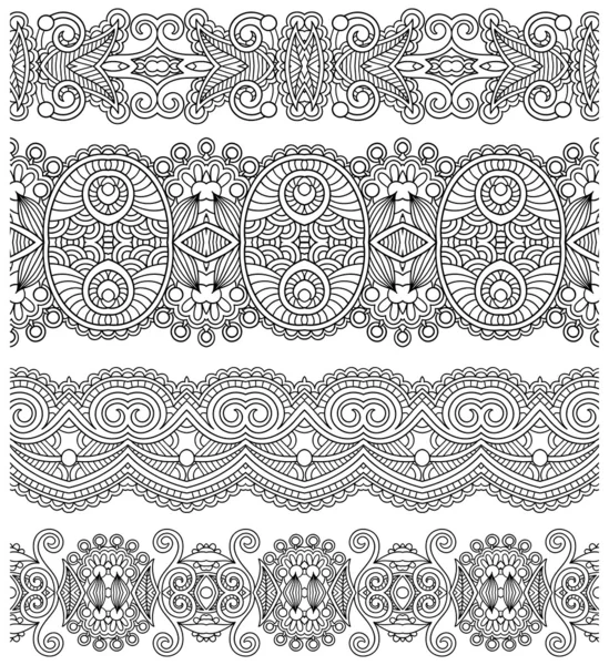 Circle lace ornament, round ornamental geometric doily pattern — Stock Vector