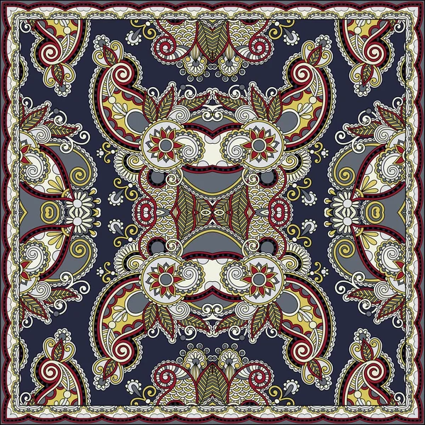 Ornamentale tradizionale floreale Paisley Bandanna — Vettoriale Stock