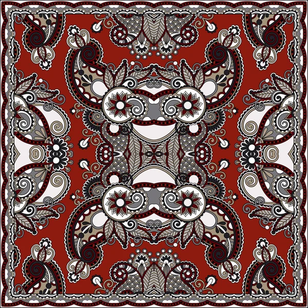 Paisley Floral Ornamental Tradicional Bandanna — Vetor de Stock