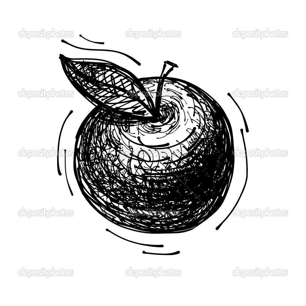 green apple sketch