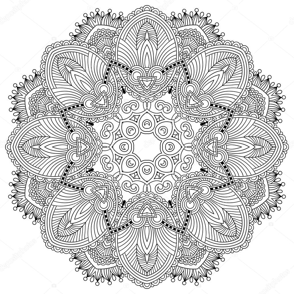 Download Circle lace ornament, round ornamental geometric doily ...