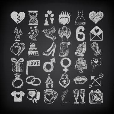 36 hand drawing doodle icon set clipart