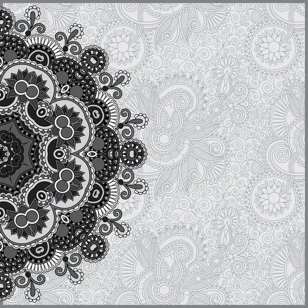 Ornement en dentelle grise cercle — Image vectorielle