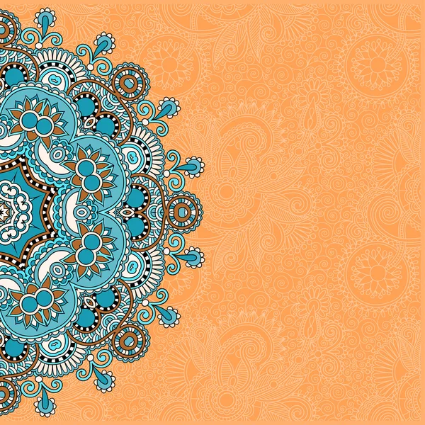 Plantilla ornamental con círculo de fondo floral — Vector de stock