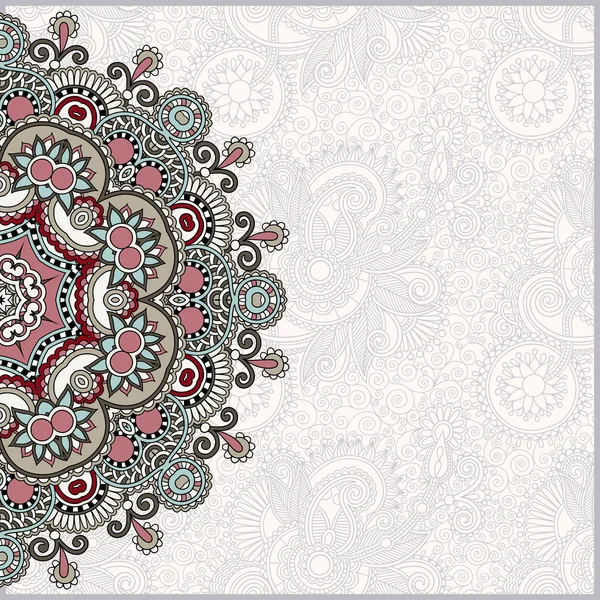 Plantilla ornamental con círculo de fondo floral — Vector de stock