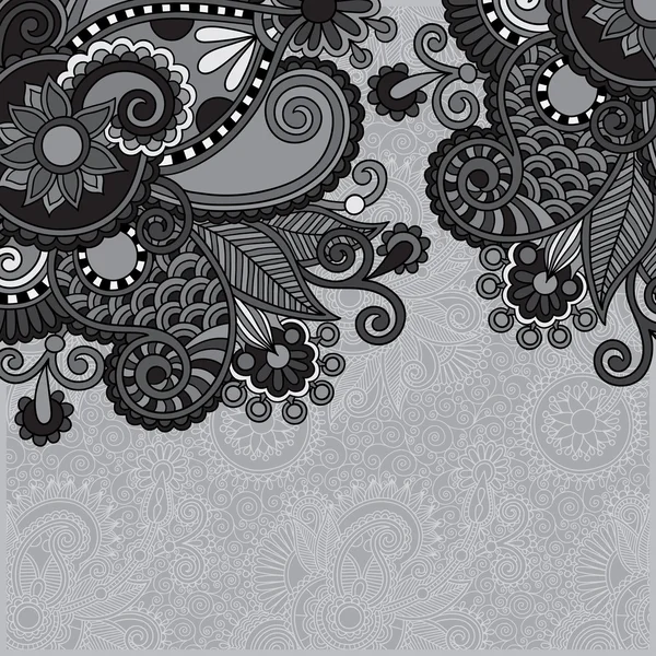 Серый винтажный цветочный декоративный шаблон на фоне цветов — стоковый вектор