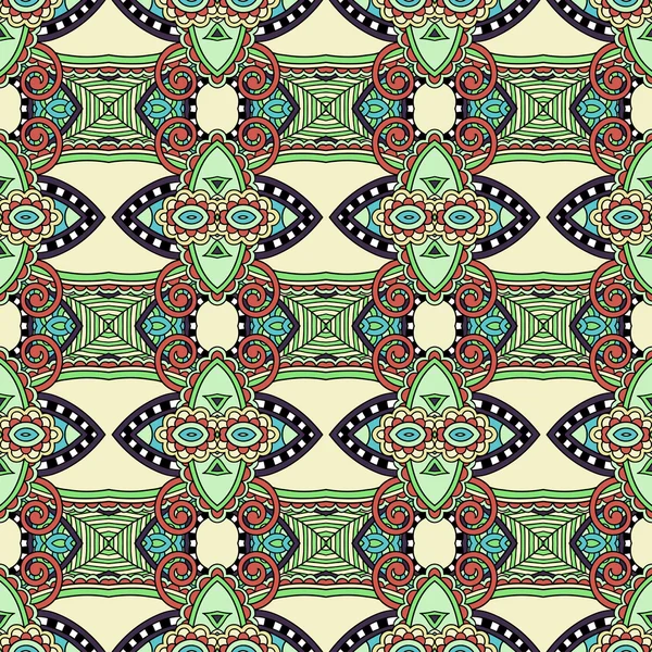 Geometrie vintage naadloze bloemmotief — Stockvector