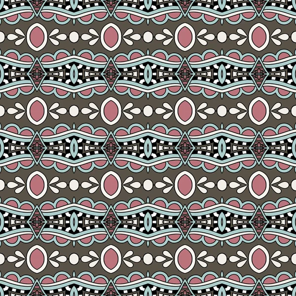 Geometry vintage floral seamless pattern — Stock Vector