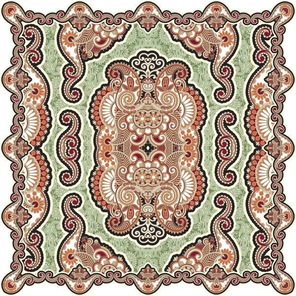 Paisley floral ornemental traditionnel Bandanna . — Image vectorielle