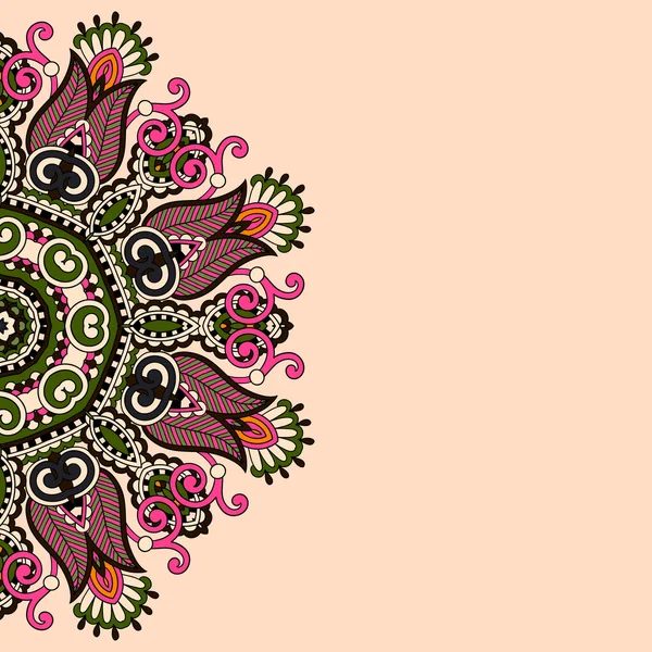 Ornamentale Vorlage mit Kreis floralen Hintergrund — Stockvektor