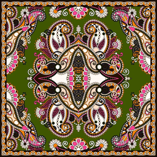 Paisley floral ornemental traditionnel Bandanna . — Image vectorielle