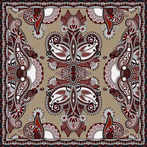 Traditionele versiering floral paisley Bandana. — Stockvector