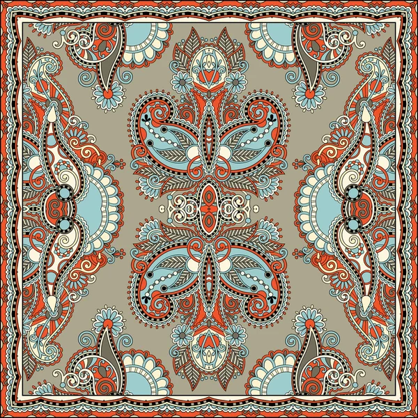 Floral tradicional ornamental Paisley Bandanna . — Vector de stock