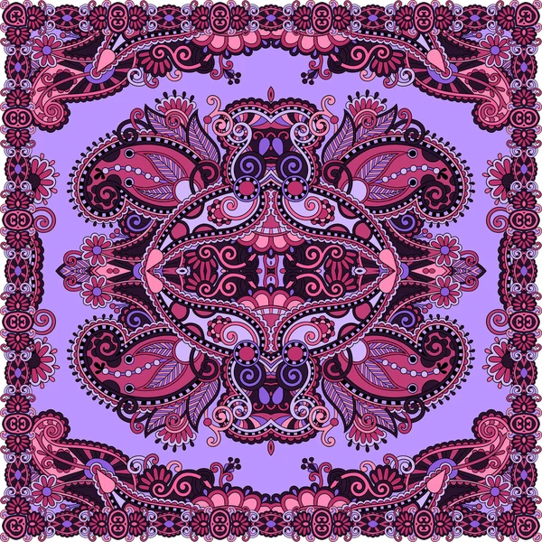 Ornamentale tradizionale floreale Paisley Bandanna . — Vettoriale Stock