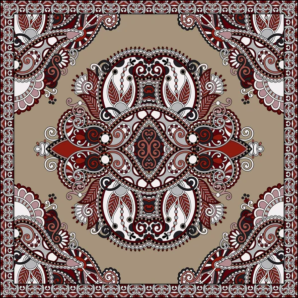 Ornamentale tradizionale floreale Paisley Bandanna . — Vettoriale Stock