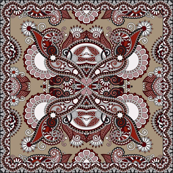 Paisley Floral Ornamental Tradicional Bandanna . — Vetor de Stock