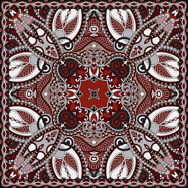 Traditionele versiering floral paisley Bandana. — Stockvector