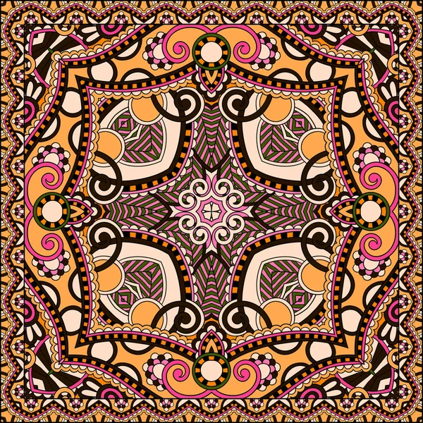 Ornamentale tradizionale floreale Paisley Bandanna . — Vettoriale Stock