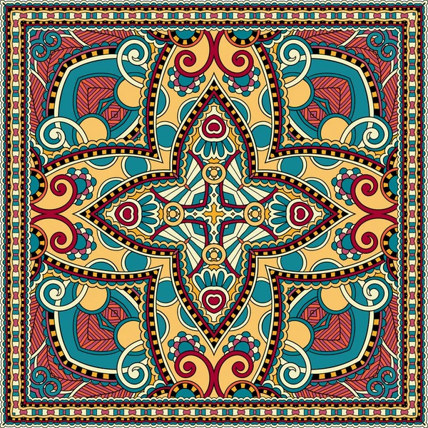 Ornamentale tradizionale floreale Paisley Bandanna . — Vettoriale Stock