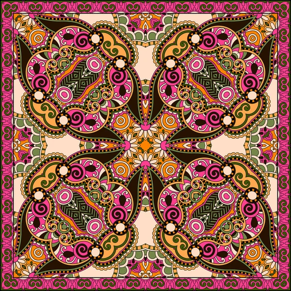 Paisley Floral Ornamental Tradicional Bandanna . — Vetor de Stock