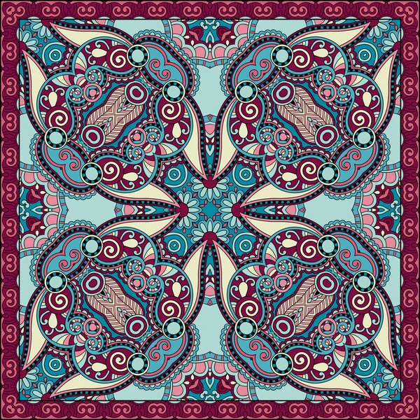 Traditionele versiering floral paisley Bandana. — Stockvector