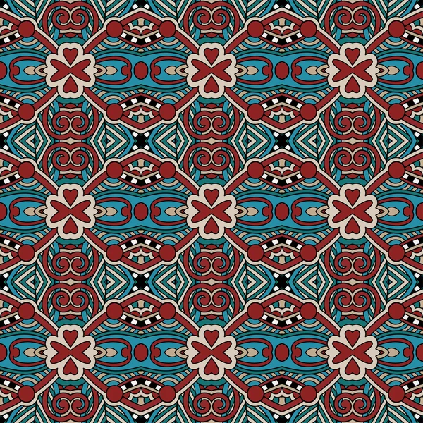 Geometría vintage floral patrón sin costuras — Vector de stock