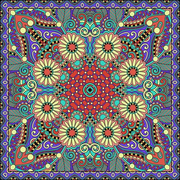 Paisley floral ornemental traditionnel Bandanna . — Image vectorielle