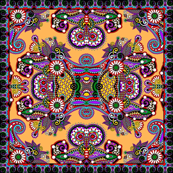 Tradiční dekorativní květinové paisley šátek. — Stockový vektor