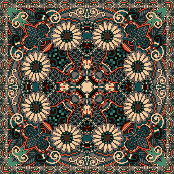 Traditionelle Zierblumen Paisley Bandanna. — Stockvektor