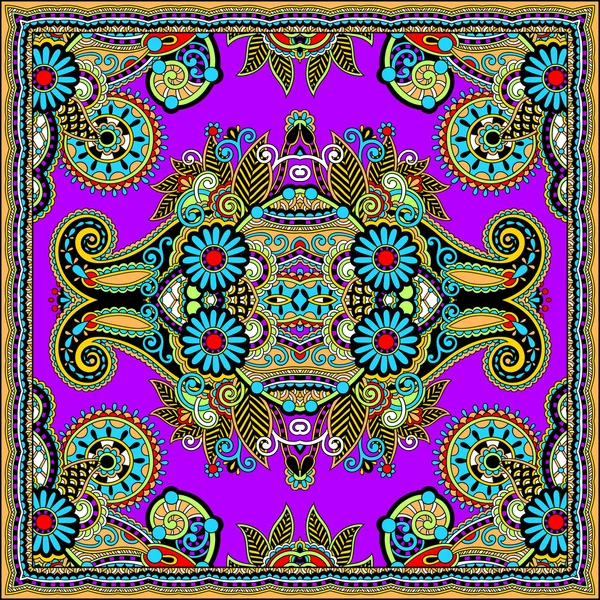 Paisley floral ornemental traditionnel Bandanna . — Image vectorielle