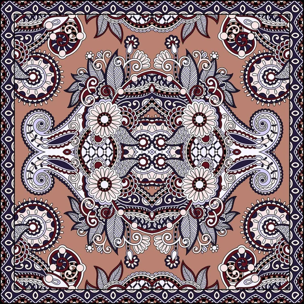 Floral tradicional ornamental Paisley Bandanna . — Vector de stock