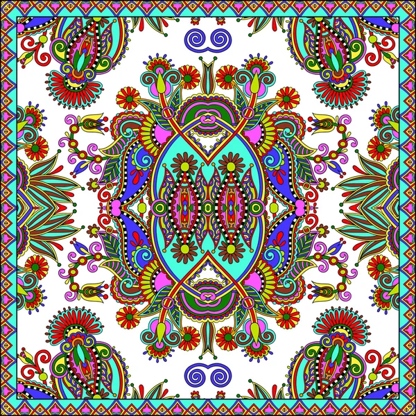 Traditionele versiering floral paisley Bandana. — Stockvector