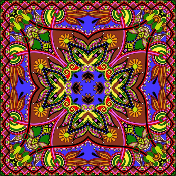 Floral tradicional ornamental Paisley Bandanna . — Vector de stock