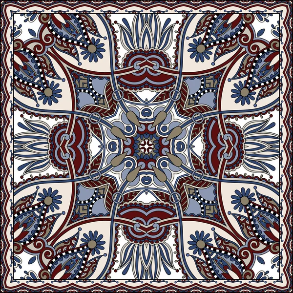 Ornamentale tradizionale floreale Paisley Bandanna . — Vettoriale Stock