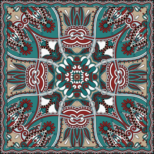 Paisley floral ornemental traditionnel Bandanna . — Image vectorielle