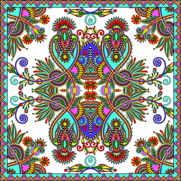 Floral tradicional ornamental Paisley Bandanna . — Vector de stock