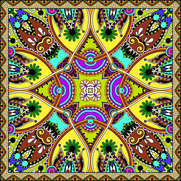 Tradiționale ornamentale florale paisley bandanna . — Vector de stoc