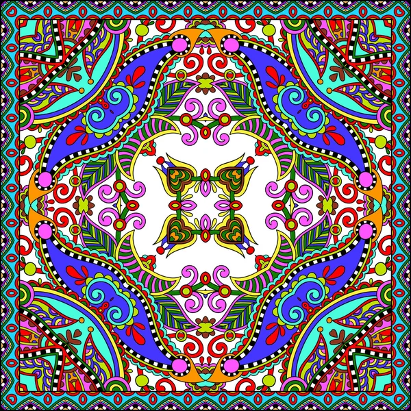 Tradiționale ornamentale florale paisley bandanna . — Vector de stoc