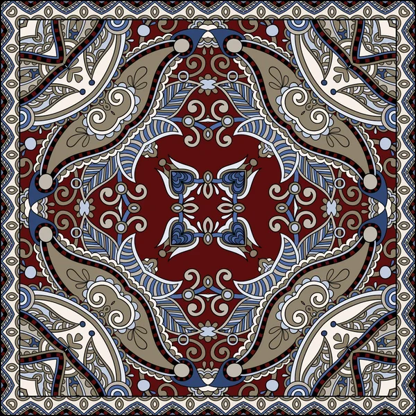 Tradiční dekorativní květinové paisley šátek. — Stockový vektor