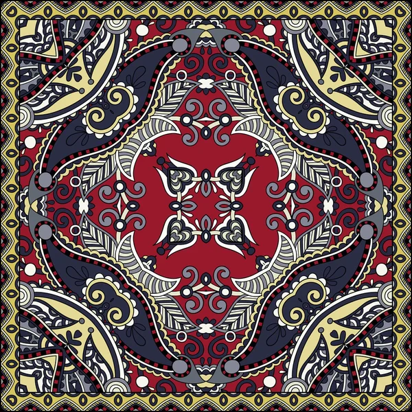 Traditionele versiering floral paisley Bandana. — Stockvector