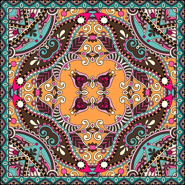 Traditionele versiering floral paisley Bandana. — Stockvector