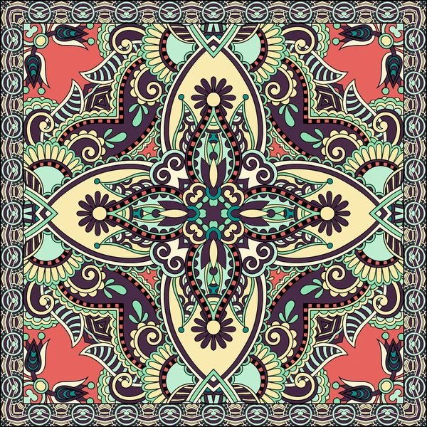 Traditionele versiering floral paisley Bandana. — Stockvector